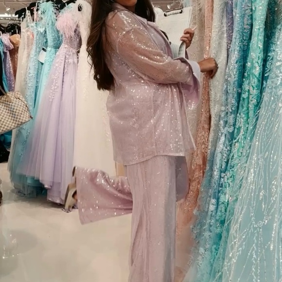 Lilac Boo Hoo Sequin Button Up Set - Picture 3 of 3